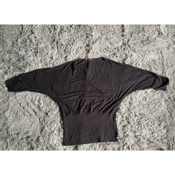 Dark gray Relaxed Fit Draped Shirt with Long Fitted Sleeves (Size S) - Picture 6 of 6